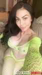 Fit MILF Nina Dolci In Neon Green Fishnets