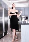 Alison Tyler stripping in kitchen