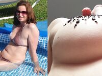 Bettina Riedel clothed and unclothed