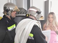 Monika Fox - Lets 2 Firemen Who Put Out A House Fire DP Her
