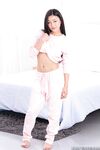 Inked Japanese teen Rae Lil Black bounces up and down on a s