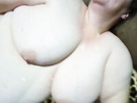 cum covered boobs