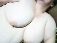 cum covered boobs